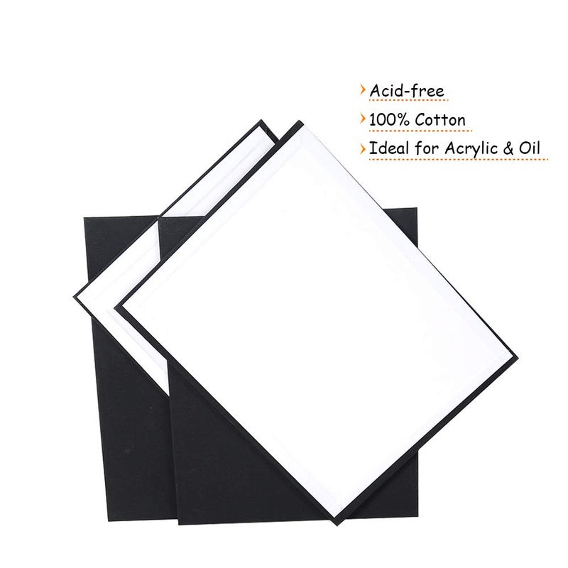 CONDA Black Canvases for Painting, Canvas Panels 8x10 inch, Pack of 14, 100% Cotton Acid-Free, 8 oz Gesso-Primed, Art Boards for Oil & Acrylic Painting - Image 4